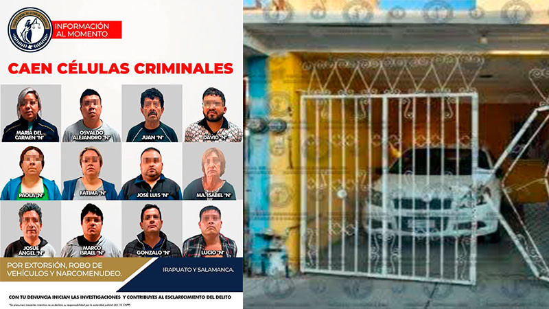 Detienen a 12 presuntos integrantes de células criminales en Irapuato y Salamanca