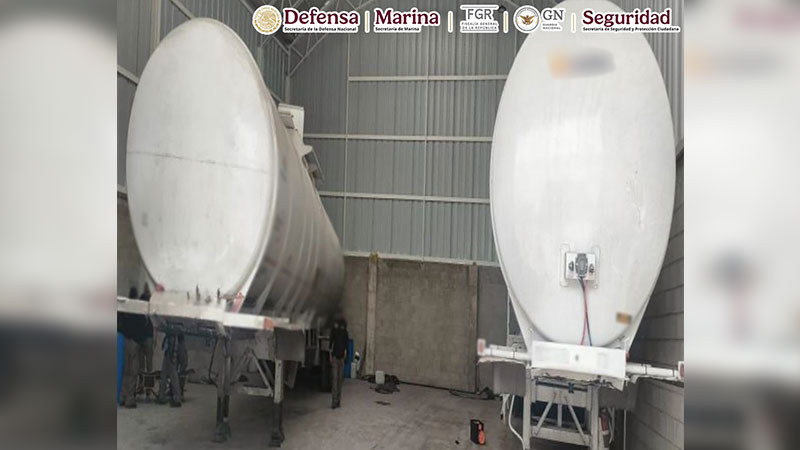 39 mil litros de combustible ilegal fueron asegurados dentro de un inmueble en Guanajuato 