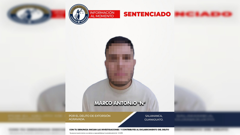 Marco Antonio “N”, alias “El Ñecas” extorsionaba en Salamanca, Celaya, Juventino Rosas y Villagrán; fue detenido